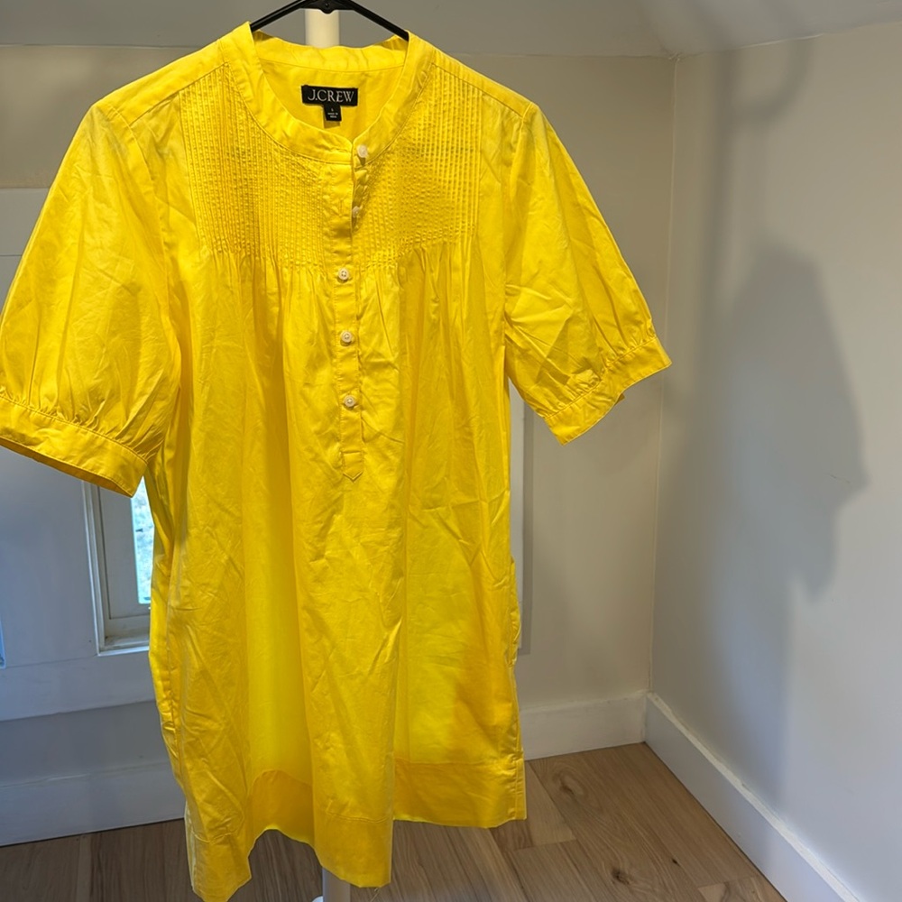SHORT-SLEEVE MINI SHIRTDRESS IN COTTON POPLIN - JCREW, Size Small - Picture 4 of 6
